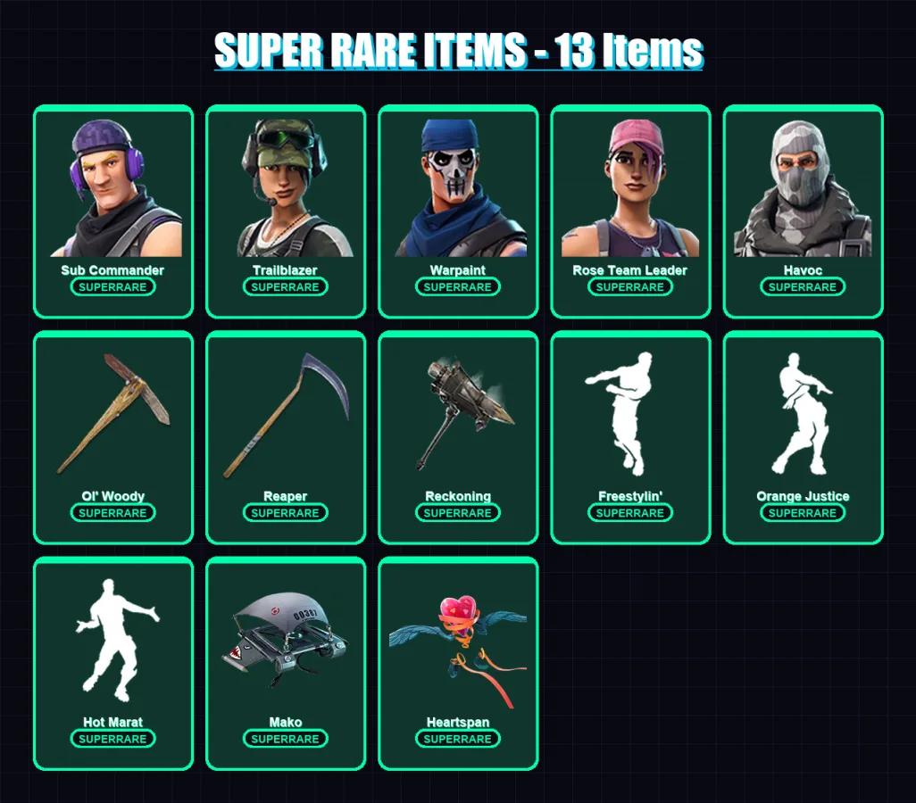 [PC/XBOX/PSN] | Sub Commander | Trailblazer | Warpaint | Rose Team Leader | Havoc | 21 skin | 20 pickaxe | 31 emote | 25 glider | Lv371 — Fortnite account