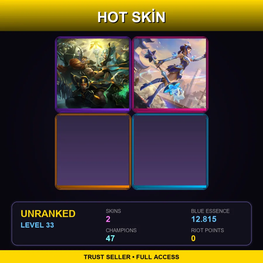 TR | Lv33 | Unranked | 2 Skin | 47 Champ