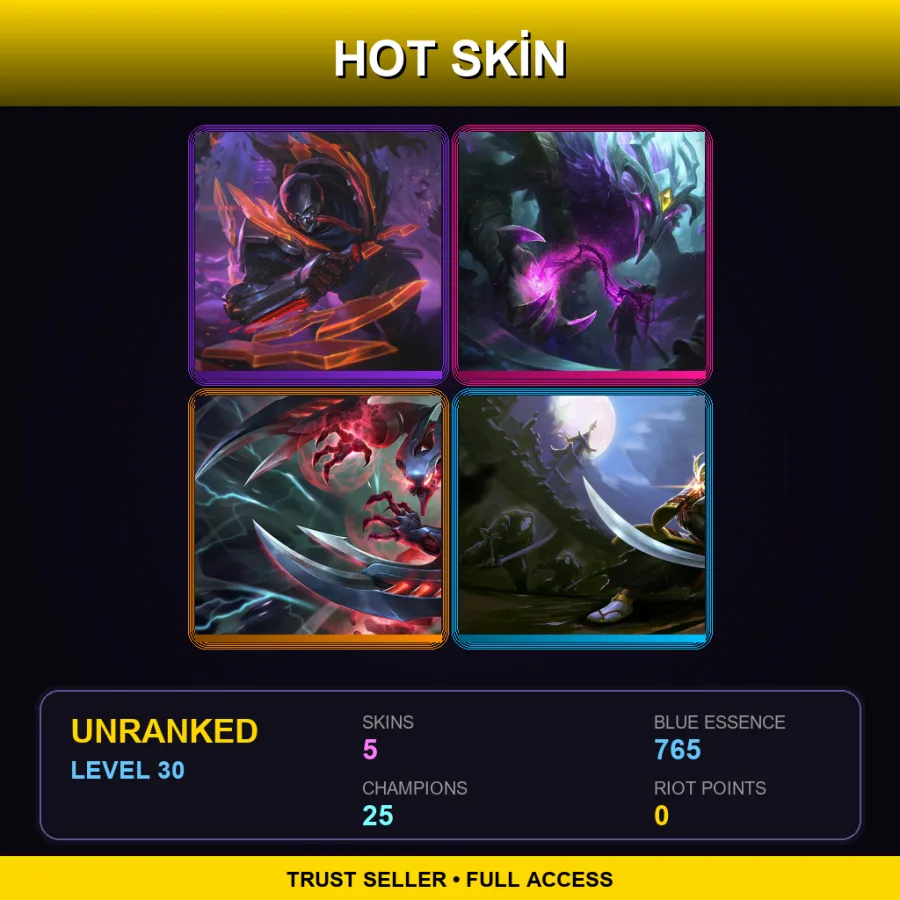 TR | Lv30 | Unranked | 5 Skin | 25 Champ