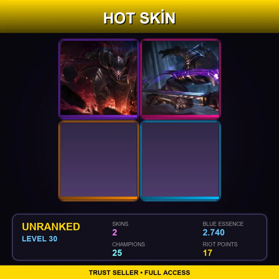 OCE | Lv30 | Unranked | 2 Skin | 25 Champ — LoL account