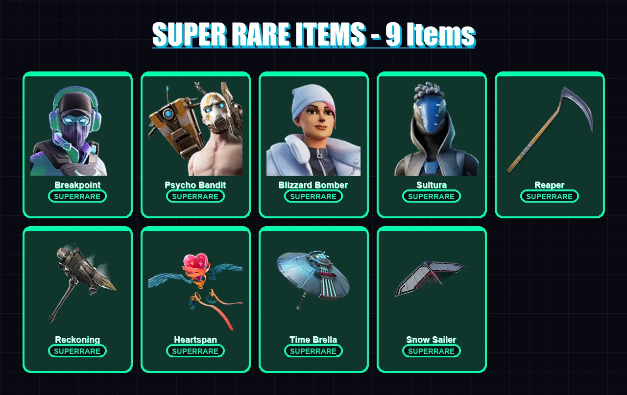 [PC/XBOX/PSN] | Breakpoint | Psycho Bandit | Blizzard Bomber | Sultura | The Ageless | 315 skin | 275 pickaxe | 220 emote | 199 glider | Lv3709
