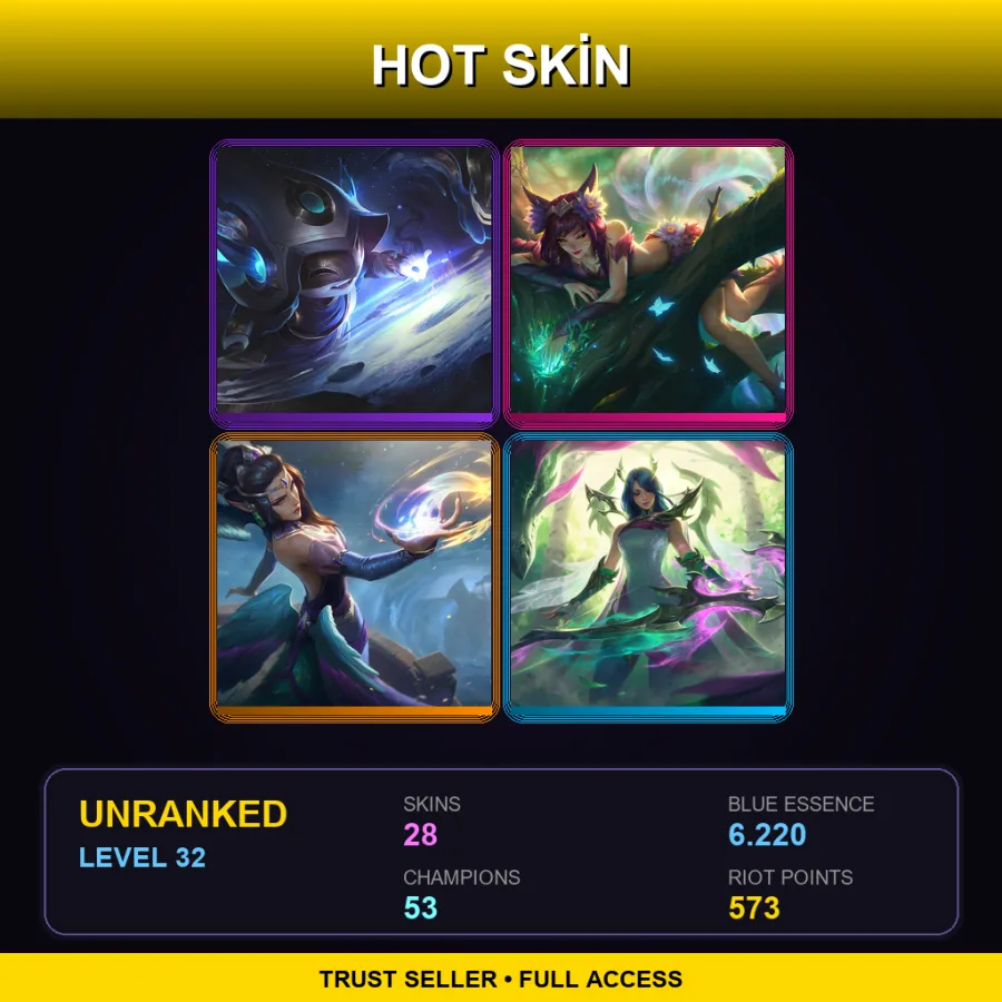EUNE | Lv32 | Unranked | 28 Skin | 53 Champ