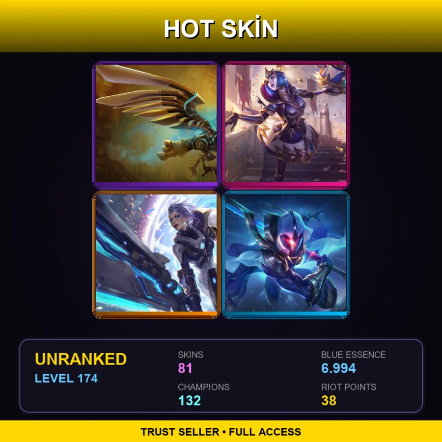 VN | Lv174 | Unranked | 81 Skin | 132 Champ
