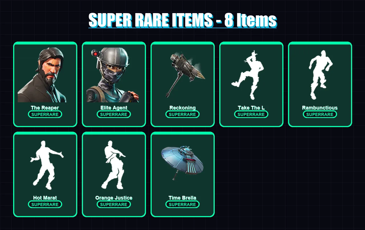 [PS4/PS5/XBOX/PC] | The Reaper | Elite Agent | Rox | Ragnarok | Calamity | 61 skin | 35 pickaxe | 89 emote | 47 glider | Lv618