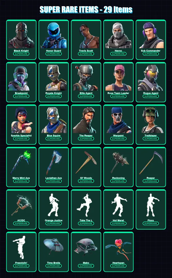 [PS4/PS5/XBOX/PC] | Aerial Assault Trooper (OG) | Black Knight | Honor Guard | 229 skin | Lv1680