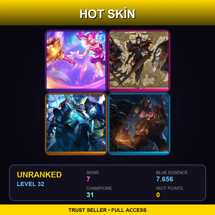 LAN | Lv32 | Unranked | 7 Skin | 31 Champ