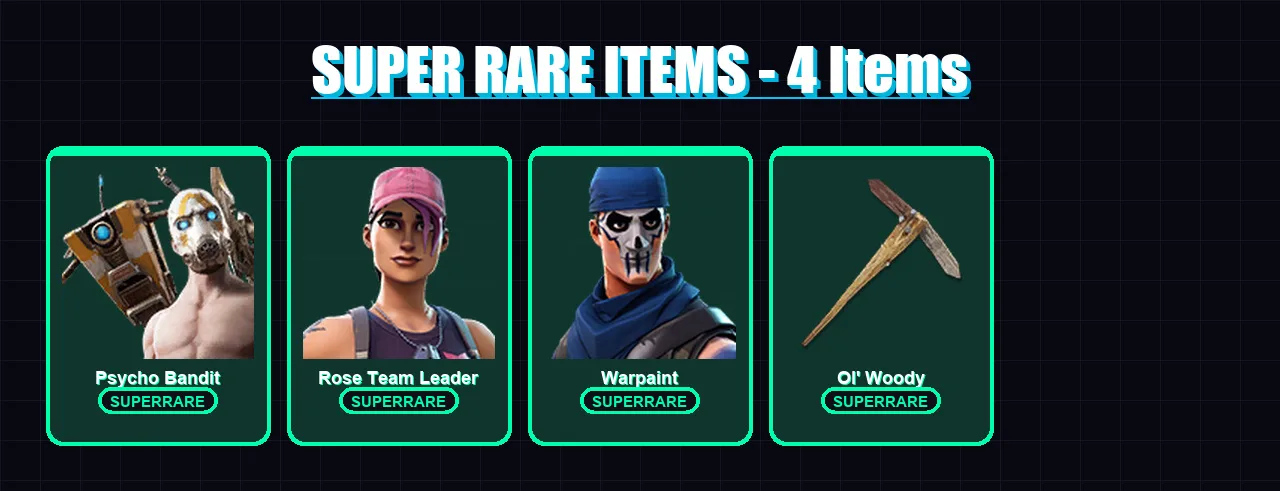 [PS4/PS5/XBOX/PC] | Psycho Bandit | Rose Team Leader | Warpaint | Renzo the Destroyer | Thunder | 10 skin | 14 pickaxe | 8 emote | 17 glider | Lv83