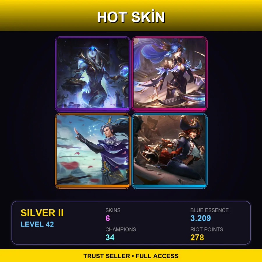 NA | Lv42 | Silver II | 6 Skin | 34 Champ