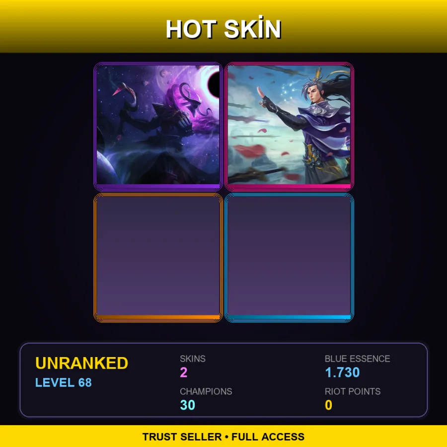BR | Lv68 | Unranked | 2 Skin | 30 Champ