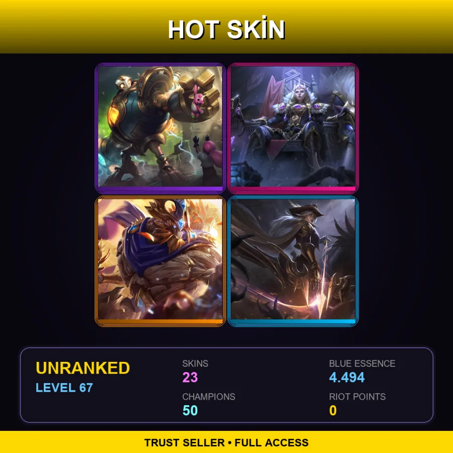 EUNE | Lv67 | Unranked | 23 Skin | 50 Champ — Beast Hunter Draven