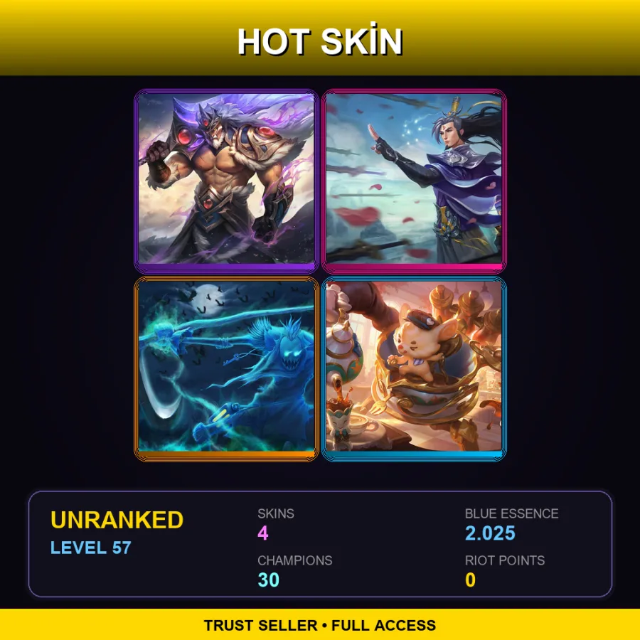 EUNE | Lv57 | Unranked | 4 Skin | 30 Champ