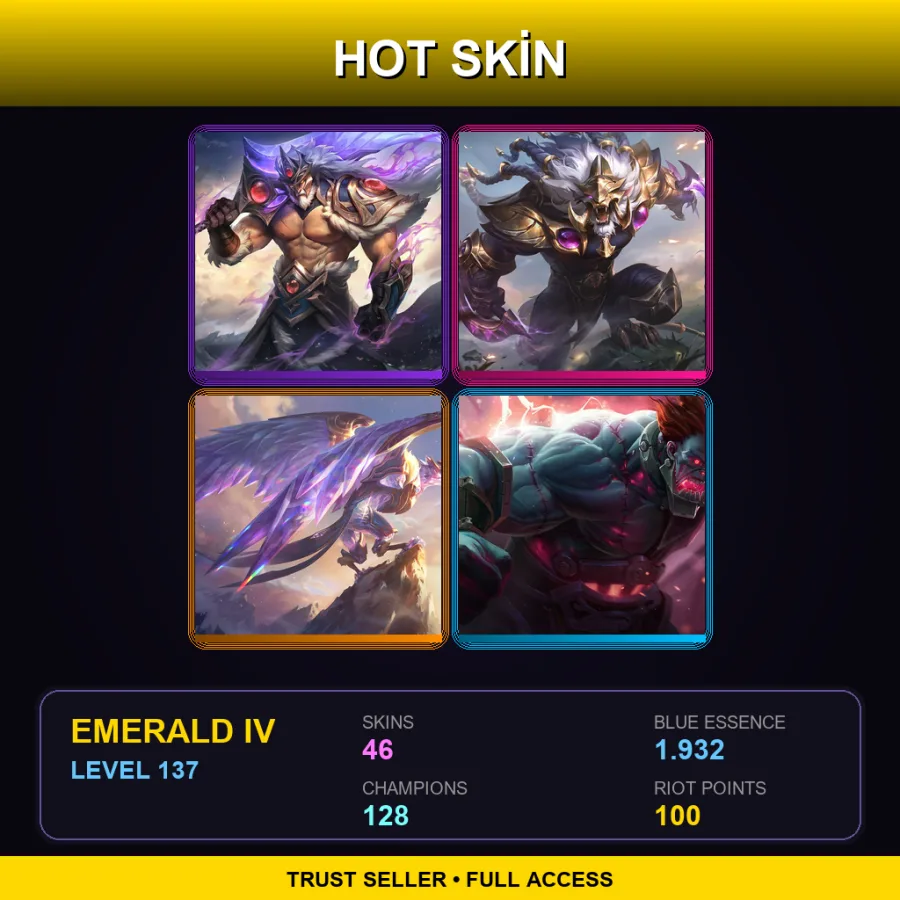 LAS | Lv137 | Emerald IV | 46 Skin | 128 Champ