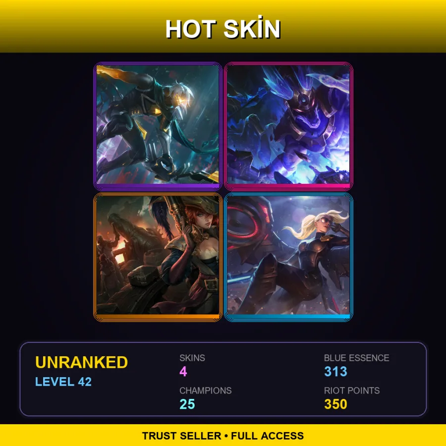 TR | Lv42 | Unranked | 4 Skin | 25 Champ