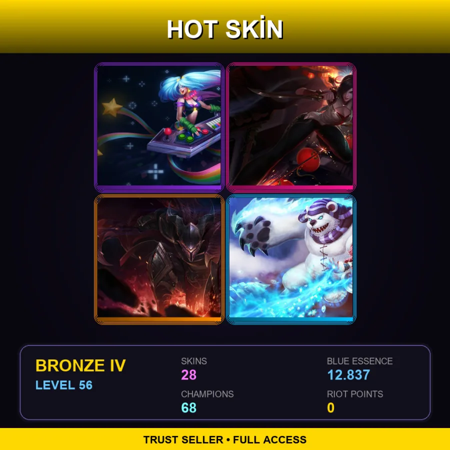 LAS | Lv56 | Bronze IV | 28 Skin | 68 Champ