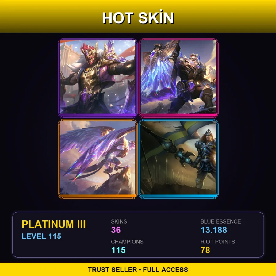 TW | Lv115 | Platinum III | 36 Skin | 115 Champ