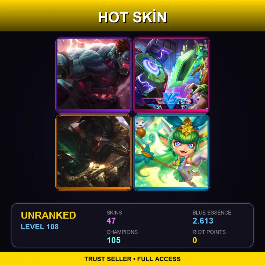 SG | Lv108 | Unranked | 47 Skin | 105 Champ