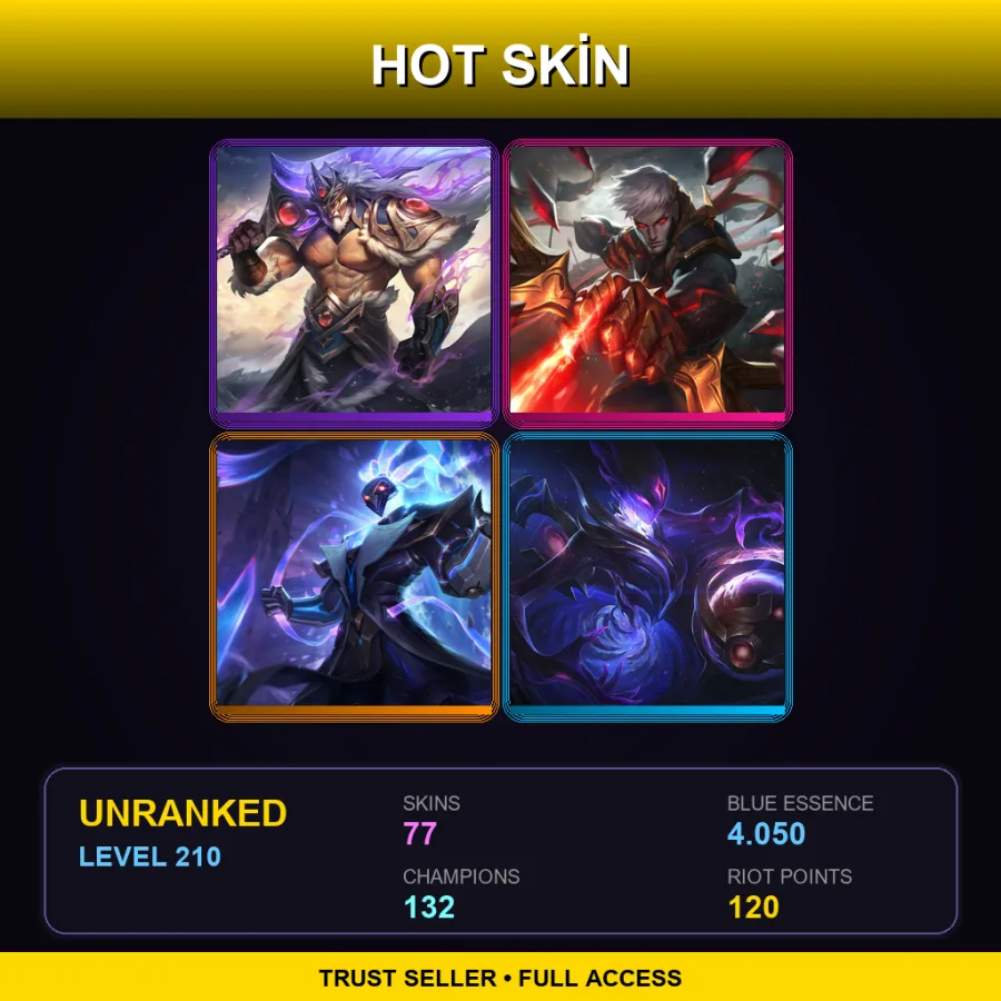 EUNE | Lv210 | Unranked | 77 Skin | 132 Champ — Conqueror Varus