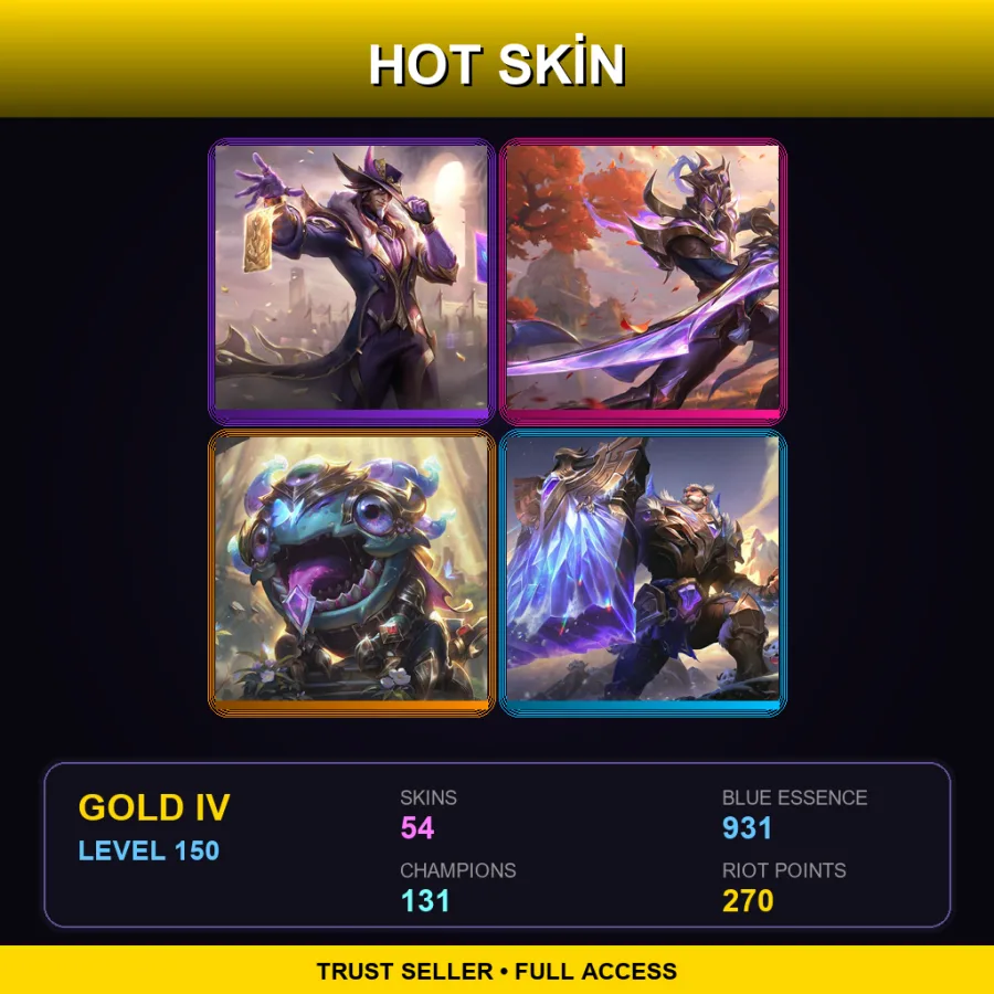 BR | Lv150 | Gold IV | 54 Skin | 131 Champ