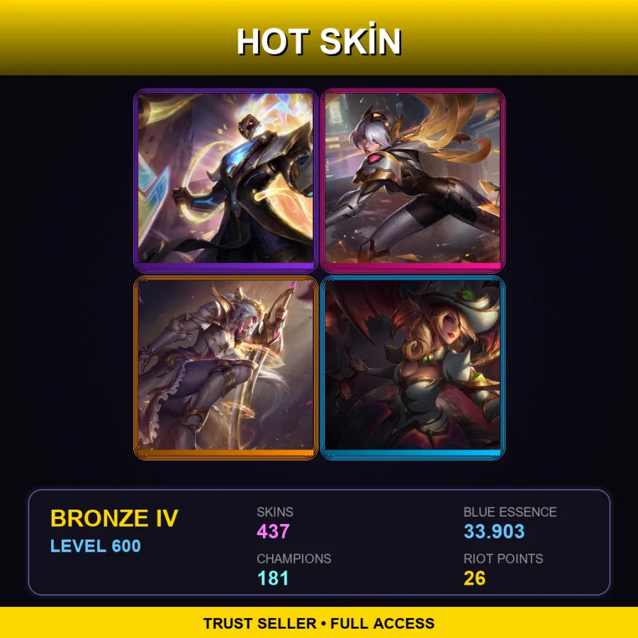 EUNE | Lv600 | Bronze IV | 437 Skin | 181 Champ