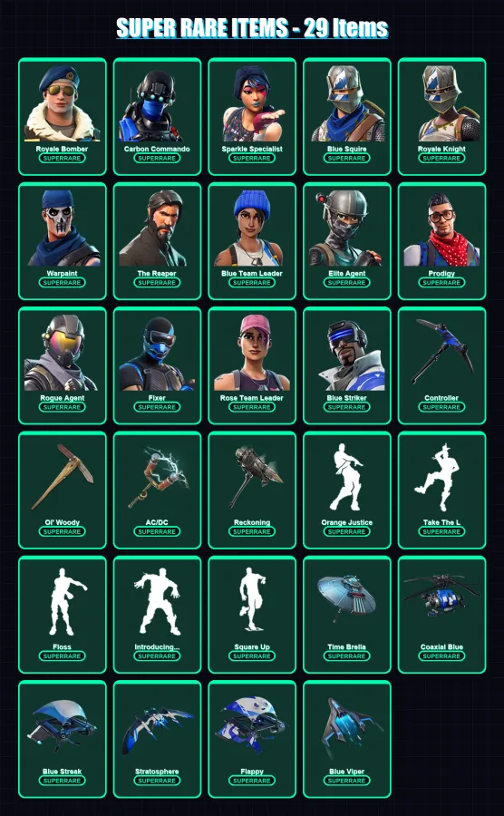 [PS4/PS5/XBOX/PC] | Royale Bomber | Carbon Commando | Sparkle Specialist | 78 skin | Lv798