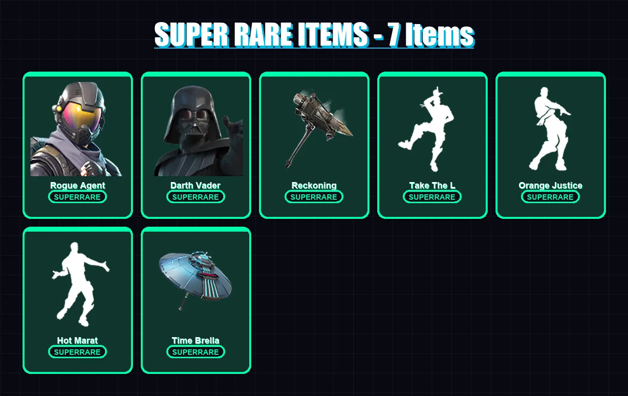 [PC] | Rogue Agent | Darth Vader | Valor | Son Goku | Renzo the Destroyer | 238 skin | 220 pickaxe | 200 emote | 191 glider | Lv2753