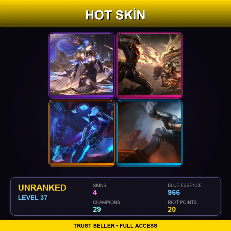 EUNE | Lv37 | Unranked | 4 Skin | 29 Champ — Riot Graves