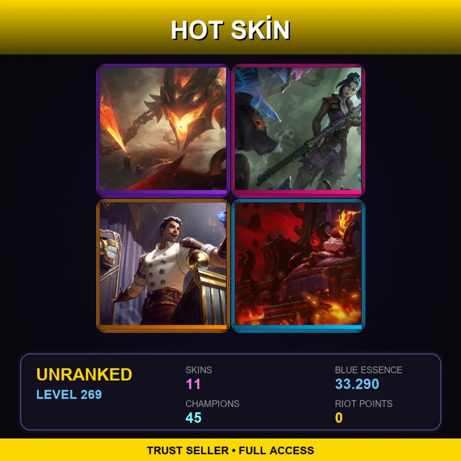 LAN | Lv269 | Unranked | 11 Skin | 45 Champ