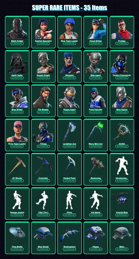[PC/XBOX/PSN] | Aerial Assault Trooper (OG) | Black Knight | Sparkle Specialist | 256 skin | Lv3104