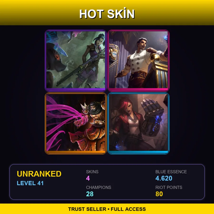 EUW | Lv41 | Unranked | 4 Skin | 28 Champ