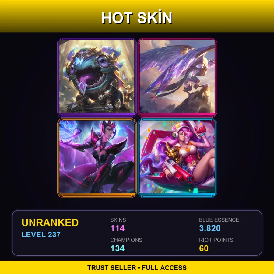 LAS | Lv237 | Unranked | 114 Skin | 134 Champ