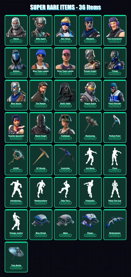[PS4/PS5/PC] | Havoc | Elite Agent | Neo Versa | Warpaint | Sub Commander | 172 skin | 160 pickaxe | 157 emote | 164 glider | Lv2296