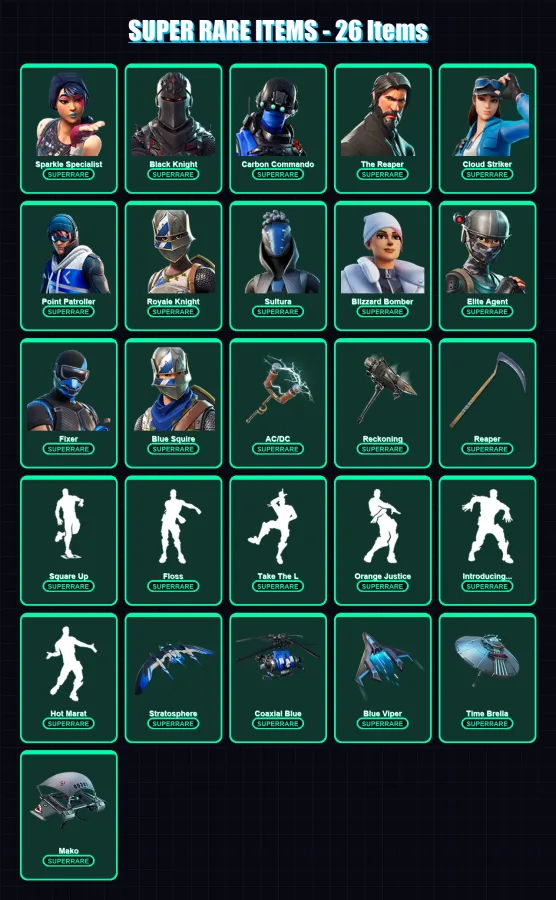 [PS4/PS5/XBOX/PC] | Sparkle Specialist | Black Knight | Carbon Commando | 74 skin | Lv1471