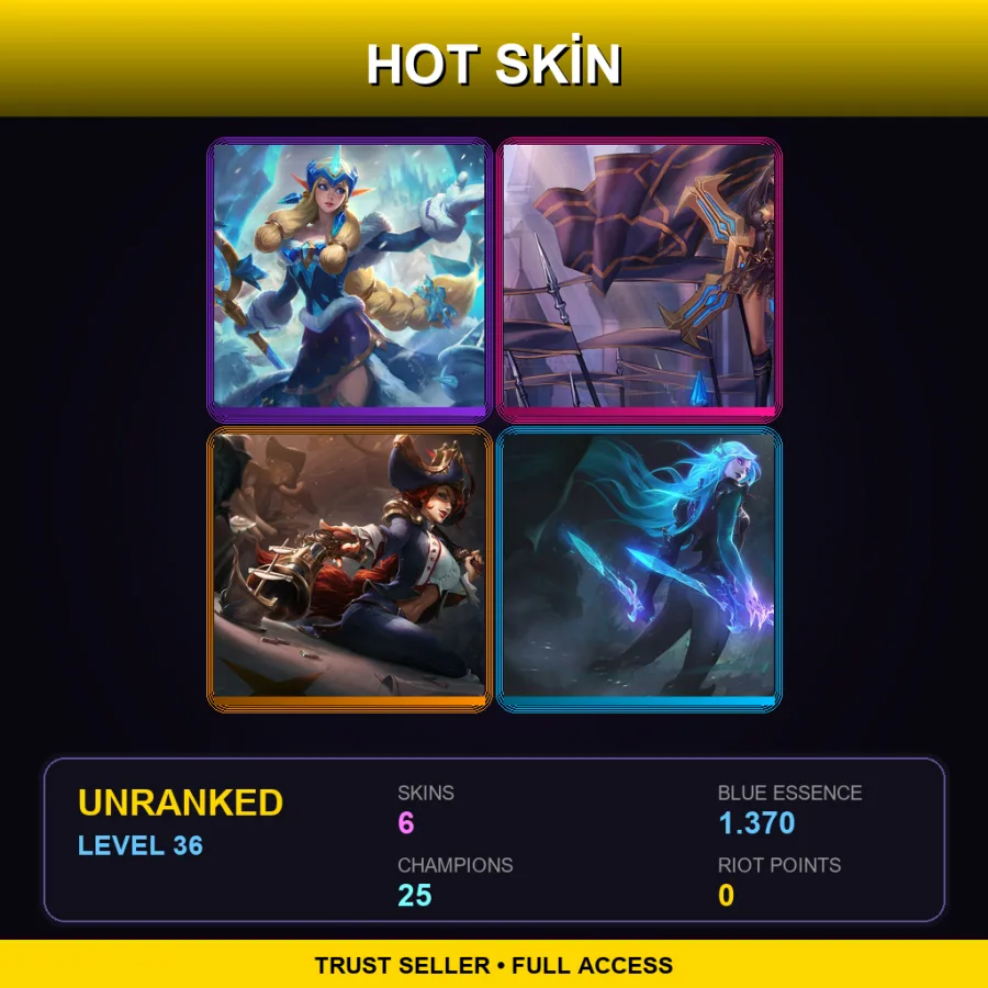 LAN | Lv36 | Unranked | 6 Skin | 25 Champ