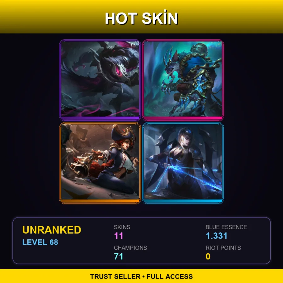 LAS | Lv68 | Unranked | 11 Skin | 71 Champ — Drx Kindred