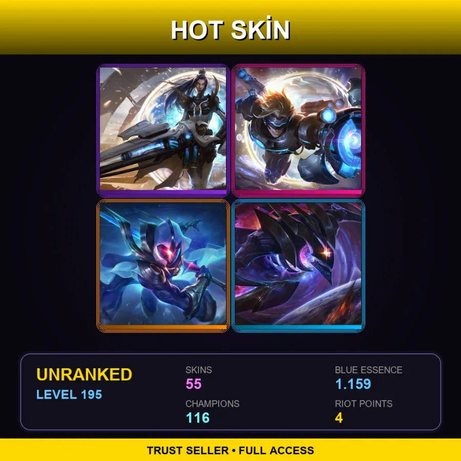 BR | Lv195 | Unranked | 55 Skin | 116 Champ
