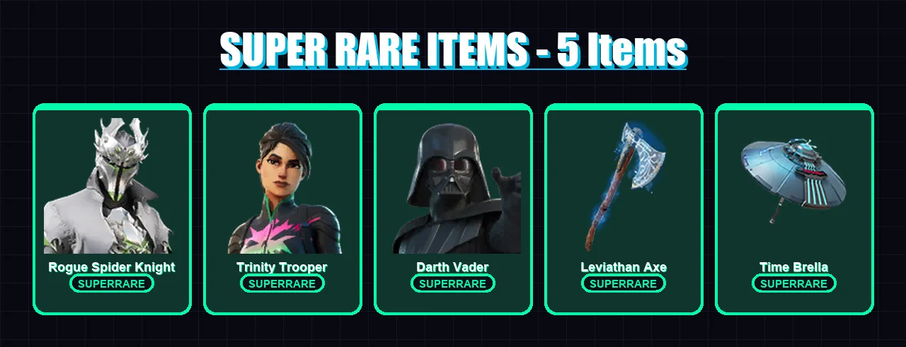 [PC] | Rogue Spider Knight | Trinity Trooper | Darth Vader | Crackshot | Eternal Knight | 125 skin | 170 pickaxe | 145 emote | 140 glider | Lv2561