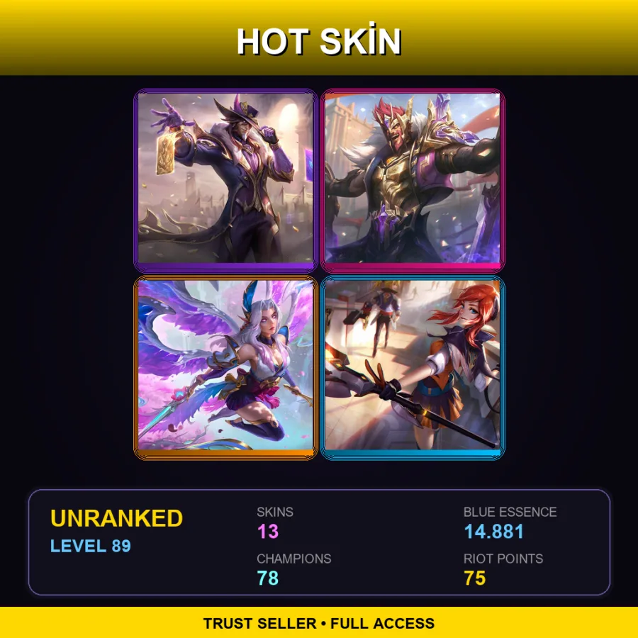 EUW | Lv89 | Unranked | 13 Skin | 78 Champ