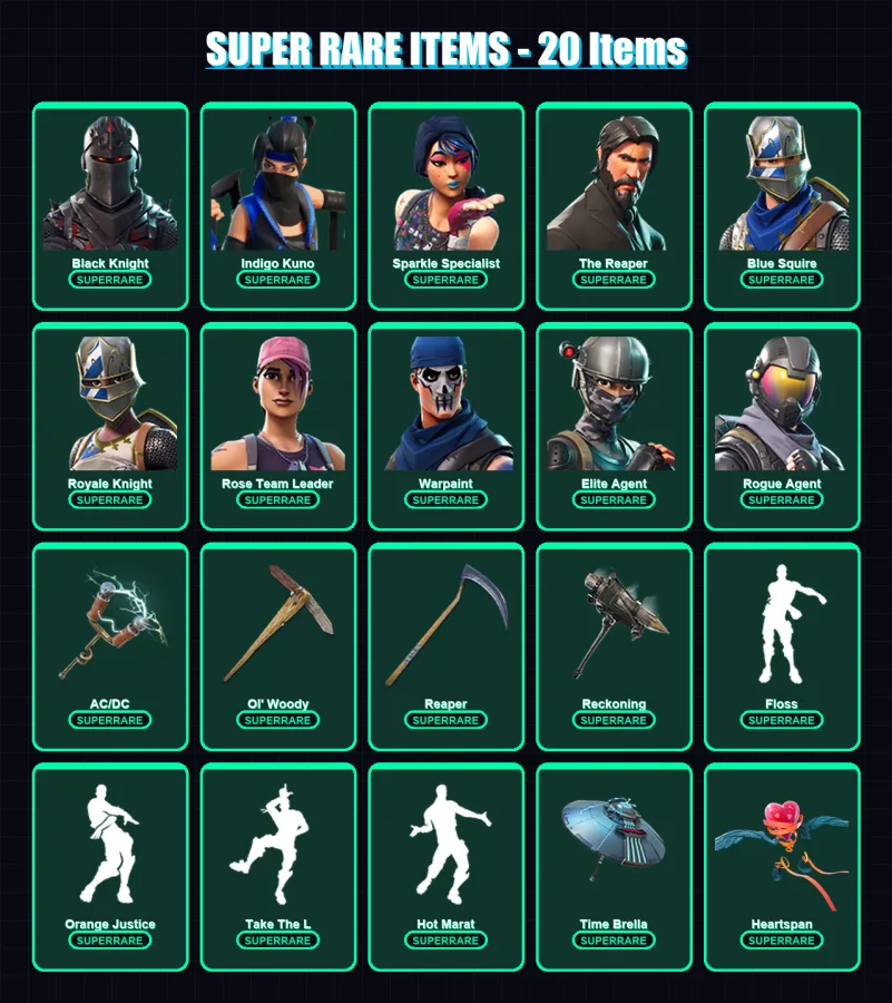 [PC/XBOX/PSN] | Black Knight | Indigo Kuno | Sparkle Specialist | The Reaper | Blue Squire | 92 skin | 154 pickaxe | 150 emote | 140 glider | Lv2097 — Fortnite account