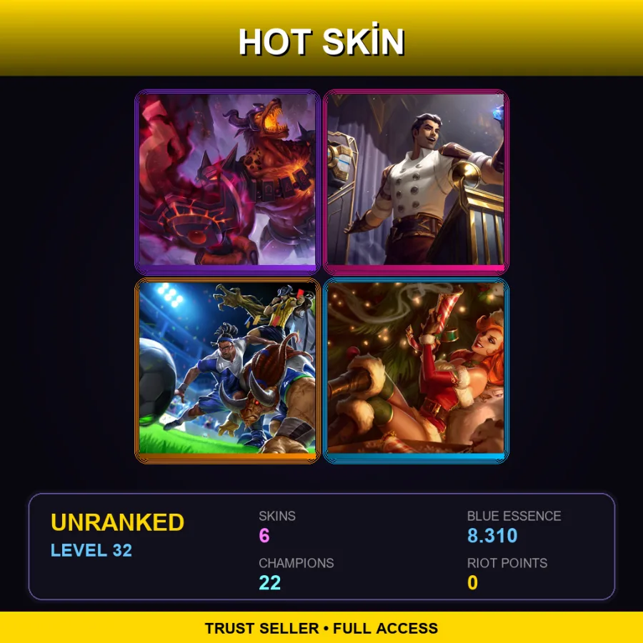 NA | Lv32 | Unranked | 6 Skin | 22 Champ — Arcane Inventor Jayce