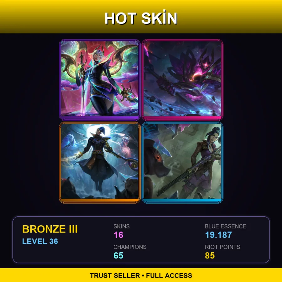 EUNE | Lv36 | Bronze III | 16 Skin | 65 Champ