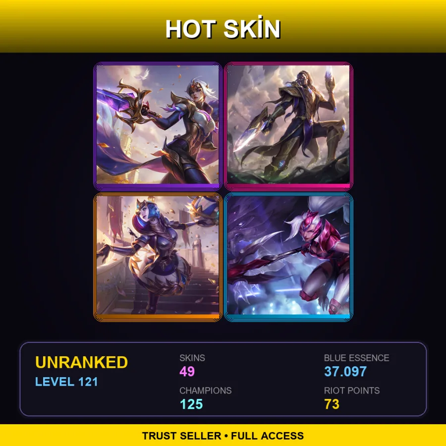 TR | Lv121 | Unranked | 49 Skin | 125 Champ — LoL account