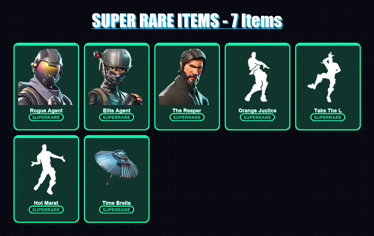 [PC/PSN] | Rogue Agent | Elite Agent | The Reaper | The Ice King | Zenith | 37 skin | 35 pickaxe | 51 emote | 40 glider | Lv713