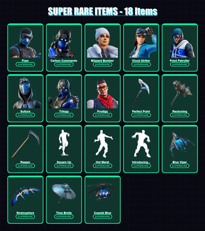 [PS4/PS5/XBOX/PC] | Fixer | Carbon Commando | Blizzard Bomber | 90 skin | Lv1376