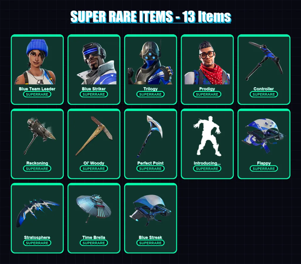 [SWITCH/XBOX/PSN/PC] | Drift | Calamity | Lynx | Blue Team Leader | Blue Striker | 145 skin | 197 pickaxe | 156 emote | 168 glider | Lv2855