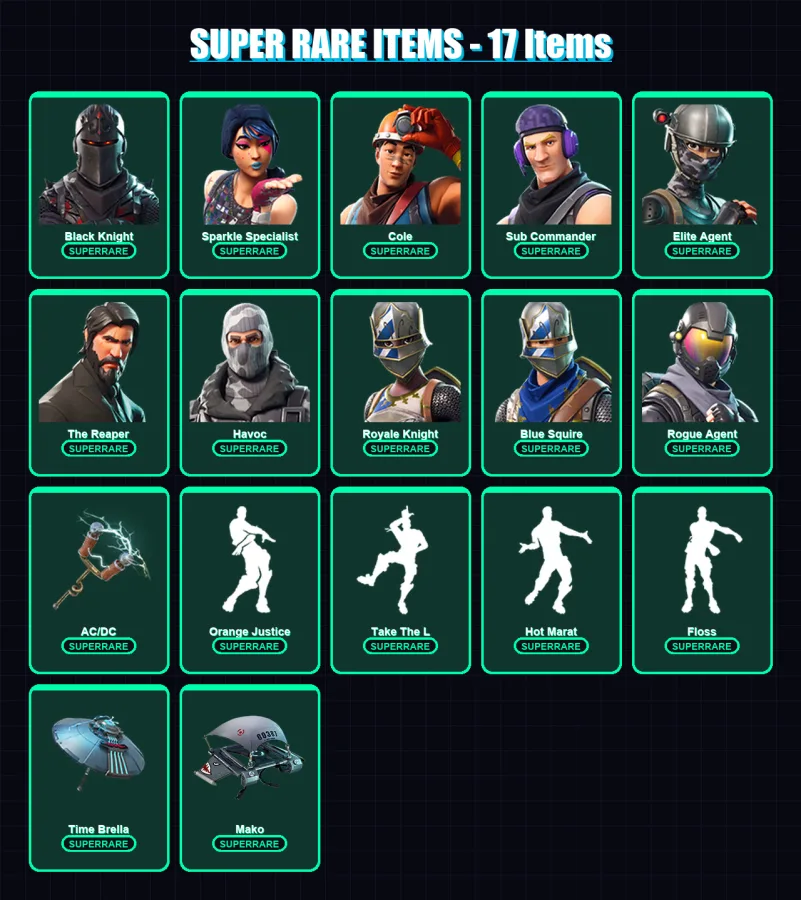 [PC/XBOX/PSN] | Black Knight | Sparkle Specialist | Cole | Sub Commander | Elite Agent | 60 skin | 59 pickaxe | 72 emote | 75 glider | Lv1308 — Fortnite account