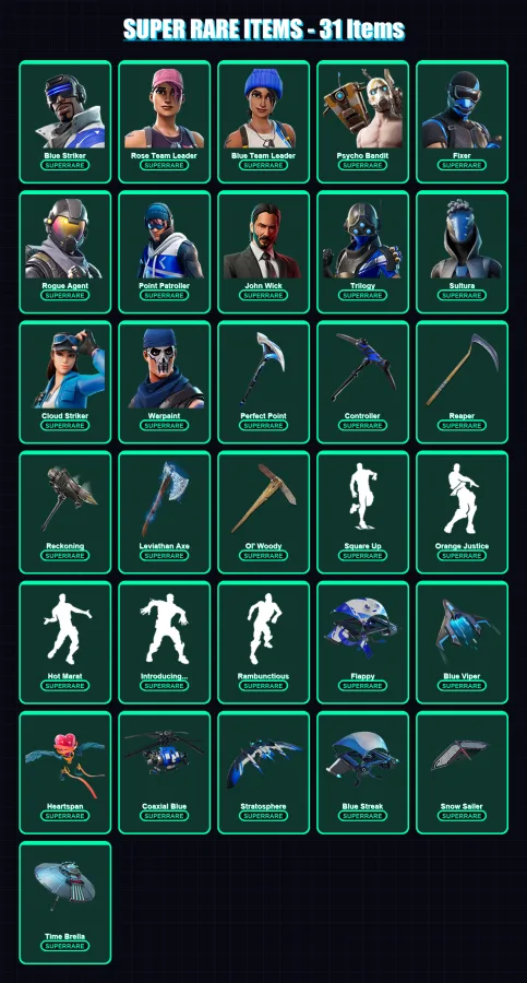 [PS4/PS5/XBOX/PC] | Blue Striker | Rose Team Leader | Blue Team Leader | 349 skin | Lv2104