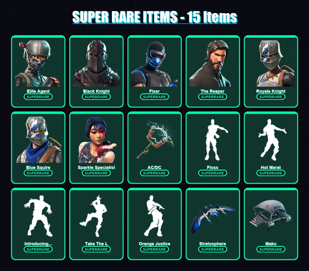 [PS4/PS5/XBOX/PC] | Elite Agent | Black Knight | Fixer | The Reaper | Royale Knight | 92 skin | 75 pickaxe | 97 emote | 83 glider | Lv1106