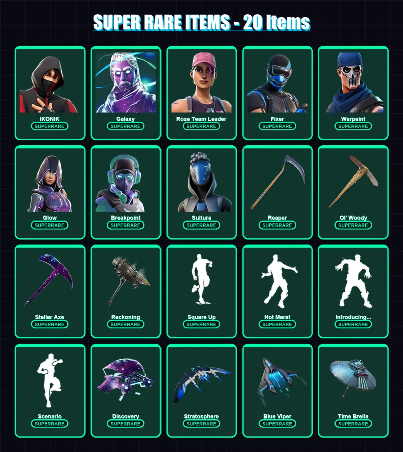 [PS4/PS5/XBOX/PC] | IKONIK | Galaxy | Rose Team Leader | Fixer | Warpaint | 133 skin | 128 pickaxe | 138 emote | 129 glider | Lv2021