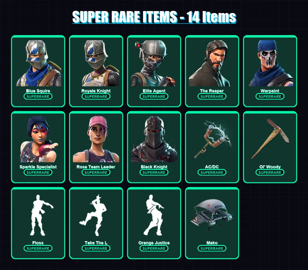 [PC/PSN] | Blue Squire | Royale Knight | Elite Agent | The Reaper | Warpaint | 80 skin | 79 pickaxe | 79 emote | 87 glider | Lv1354