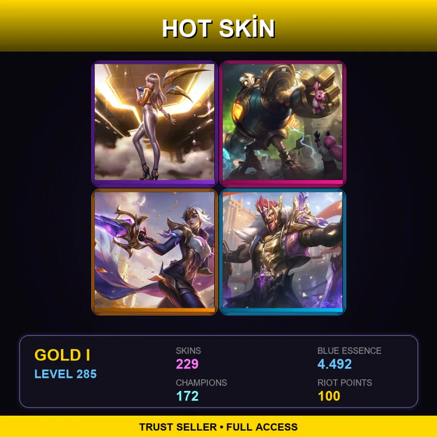 BR | Lv285 | Gold I | 229 Skin | 172 Champ